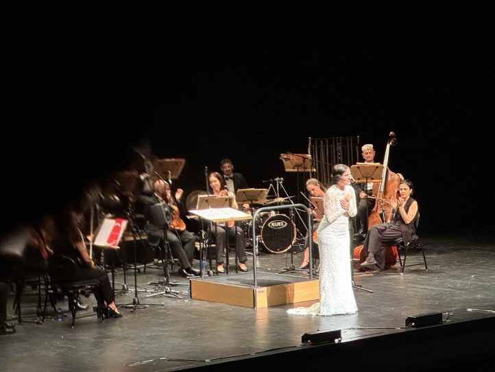 Los perjuicios de la megafonía en el Festival de El EscorialObras de Falla y María Lajárraga. Diana Navarro y Orquesta Carlos III. Juan Manuel Alonso, director. Teatro de San Lorenzo de El Escorial, 15 de agosto.